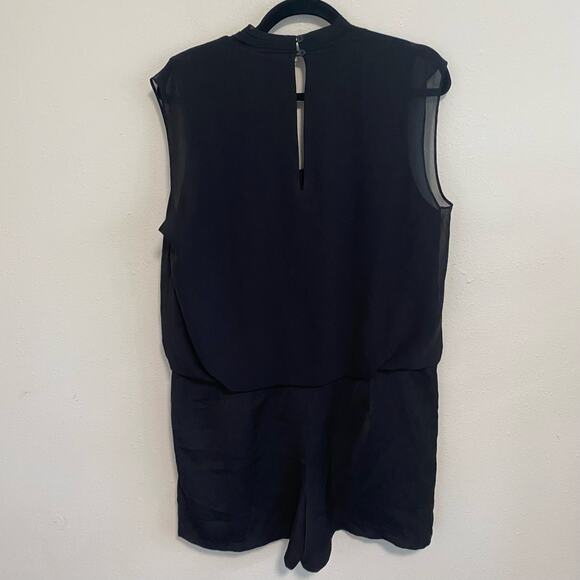 Allsaints Women's Romper Amis Playsuit Black V neck Shorts Dressy Size 10 - Picture 1 of 7